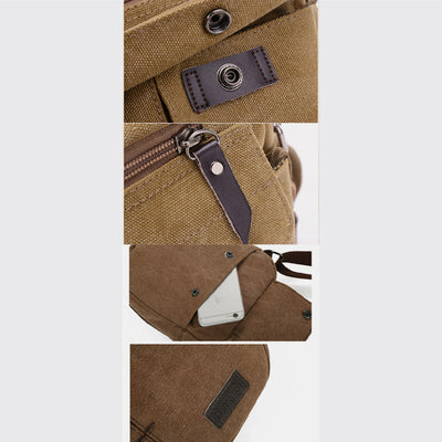 Mens Small Messenger Bag Multi-Slot Travel WorK Canvas Shoulder Bag