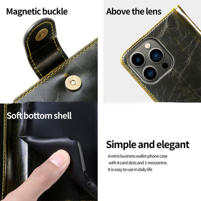 Wallet Case for iPhone PU Leather Durable Phone Case with Card Slot