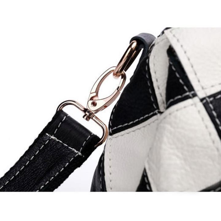 Genuine Leather Multicolor Flower Handbag