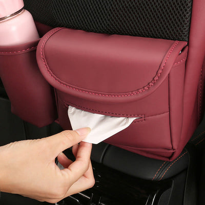 Car Organizer For Seat Back Multifunctional Leather Storage Holder
