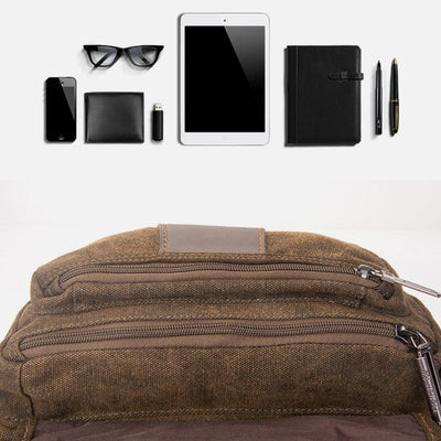 Canvas Waist Pack For Men Retro Small Crossbody Crescent Moon Bag