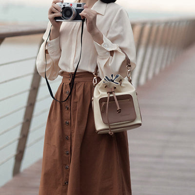 Bundle Drawstring Camera Bag Portable Bucket SLR Photography Bag
