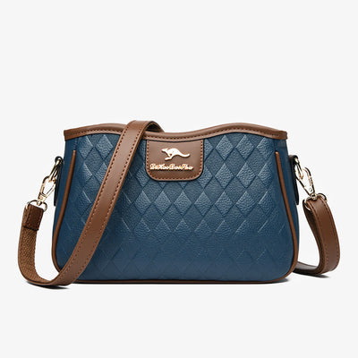 Crossbody Square Bag For Women Diamond Pattern Leather Commuter Purse