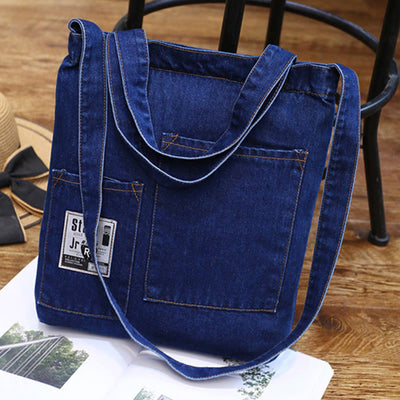 Denim Tote For Outing Retro Canvas Ripped Crossbody Bag