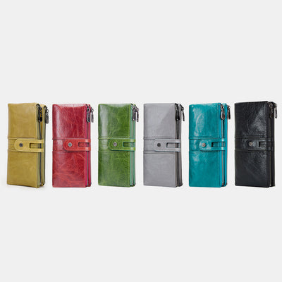 Wallets for Women Genuine Leather Cellphone Case Long Slim Credit Card Holder