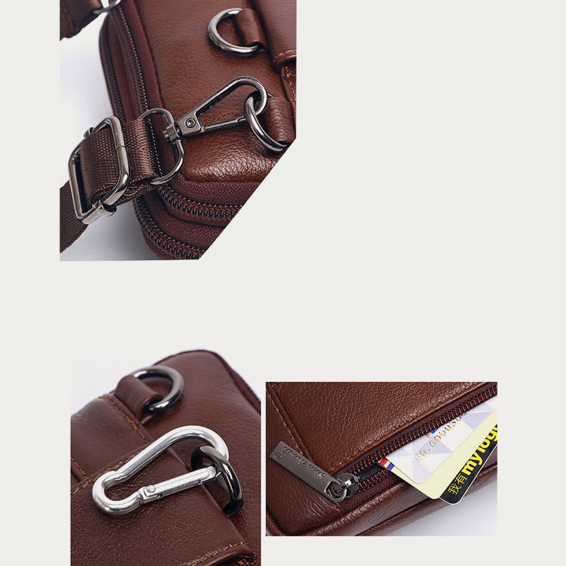 Small Messenger Bag For Men Business Genuine Leather Portable Bag