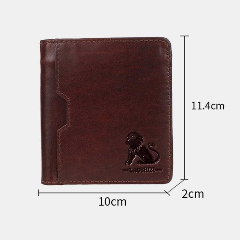 Genuine Leather Wallet for Men Bifold Retro Wallet with ID Window