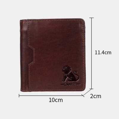 Genuine Leather Wallet for Men Bifold Retro Wallet with ID Window