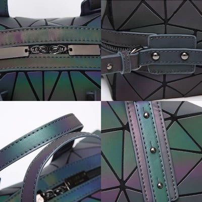 Geometric Purses Handbag Fashion Reflective Tote Bag with Crossbody Strap