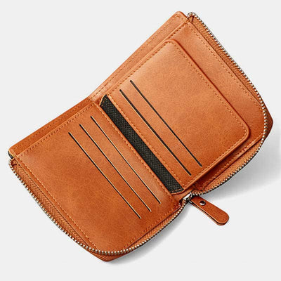 RFID Blocking Small Zip Around Leather Wallet Front Pocket Wallet