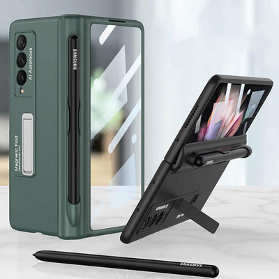 Samsung Galaxy Z Fold 3 Sturdy Phone Case With S-Pen Holder Built-in Magnetic Kickstand