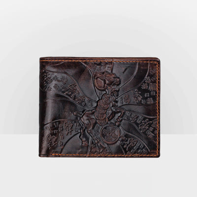 Real Leather Crocodile Engraved Wallet Retro Bifold Wallet