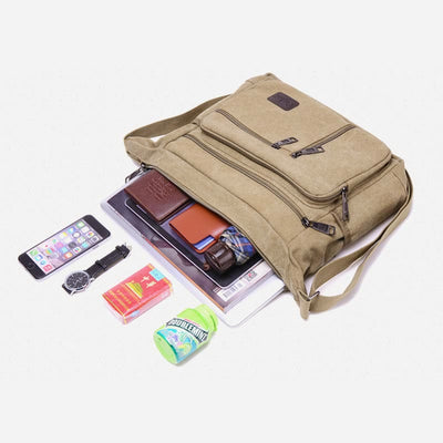 Crossbody Bag For Men Vintage Outdoor Canvas Business Shoulder Bag
