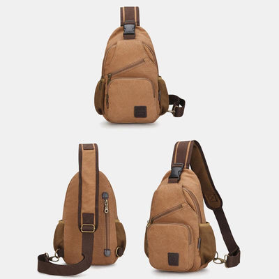 Canvas Outdoor Casual Large Capacity Crossbody Bag Chest Bag