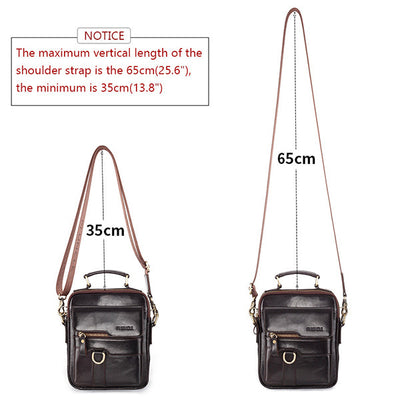 Genuine Leather Crossbody Bag Vintage Messenger Handbag for Men