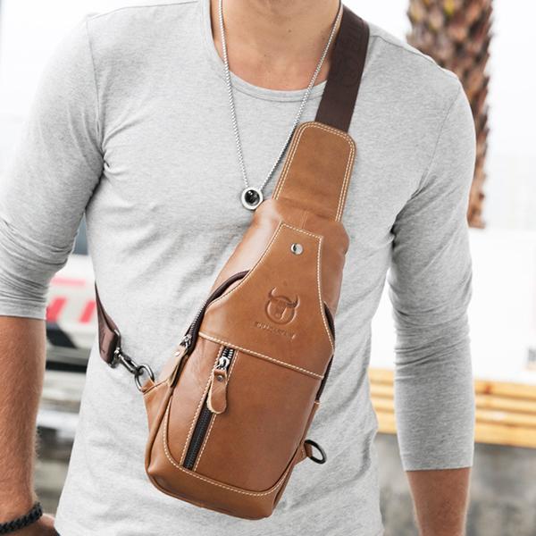 Genuine Leather Casual Sport Sling Bag