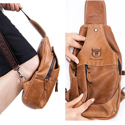Genuine Leather Casual Sport Sling Bag