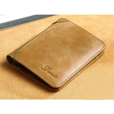 Genuine Leather RFID Anti-theft Vintage Wallet