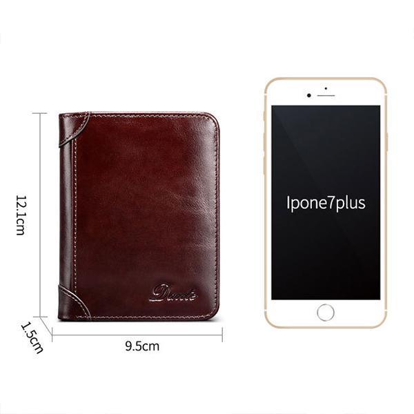 Genuine Leather RFID Anti-theft Vintage Wallet