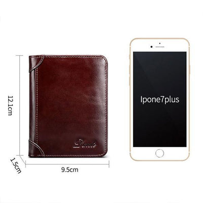 Genuine Leather RFID Anti-theft Vintage Wallet