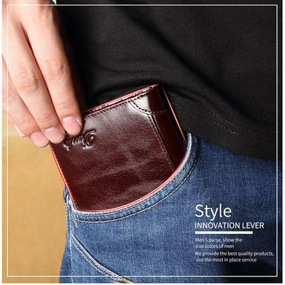 Genuine Leather RFID Anti-theft Vintage Wallet