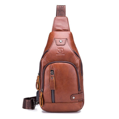 USB Charging Real Leather Sling Bag