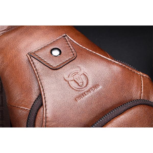 USB Charging Real Leather Sling Bag