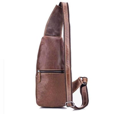 Genuine Leather Vintage Wearing  Resisting Sling Bag