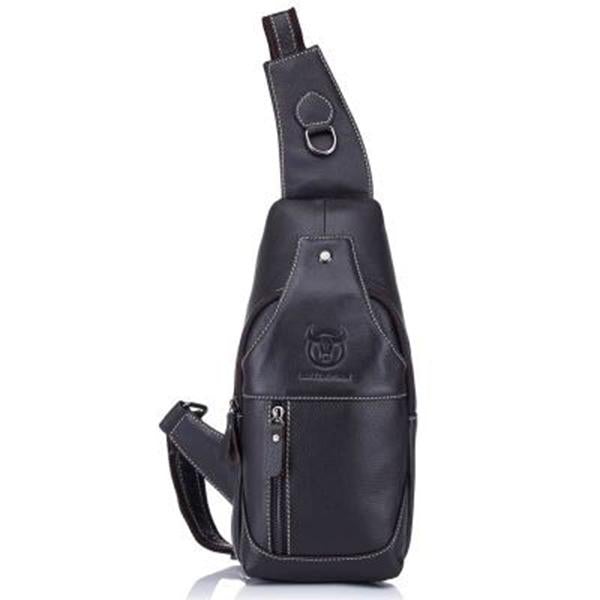 Genuine Leather Vintage Wearing  Resisting Sling Bag