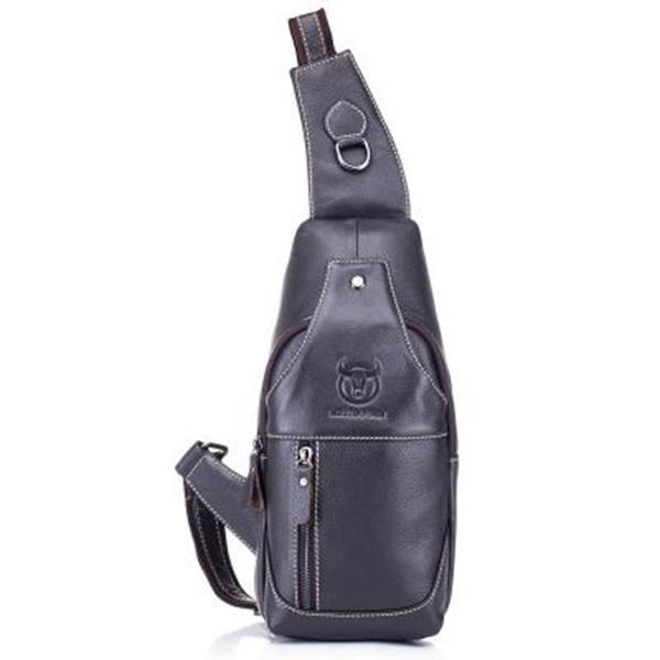 Genuine Leather Vintage Wearing  Resisting Sling Bag