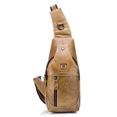 Genuine Leather Vintage Wearing  Resisting Sling Bag