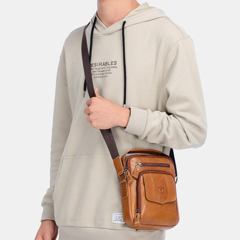 Genuine leather men bag business casual men crossbody bag retro