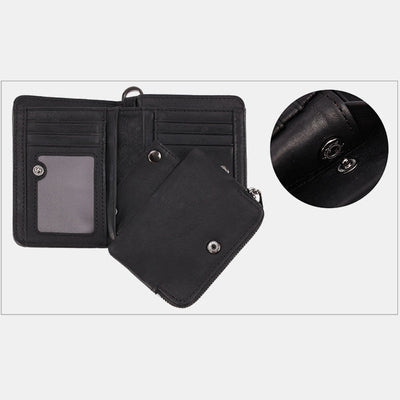 Men's Rfid Bifold Genuine Leather Wallet Zipper Purse