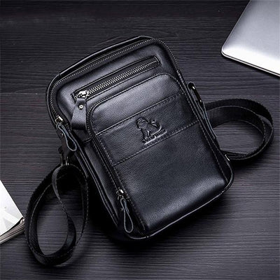 Men's Solid Bag Genuine Leather Crossbody Bag