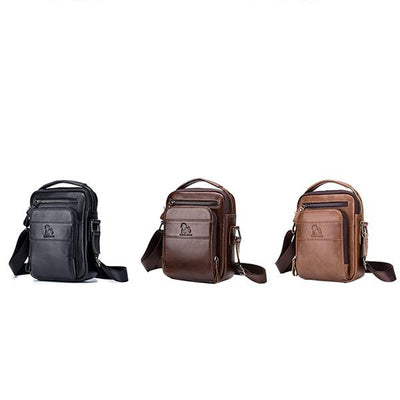 Men's Solid Bag Genuine Leather Crossbody Bag