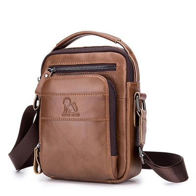 Men's Solid Bag Genuine Leather Crossbody Bag