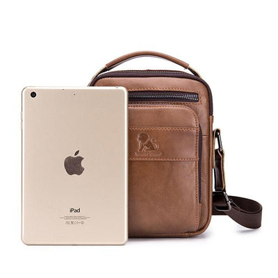 Men's Solid Bag Genuine Leather Crossbody Bag