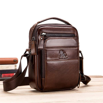 Men's Solid Bag Genuine Leather Crossbody Bag