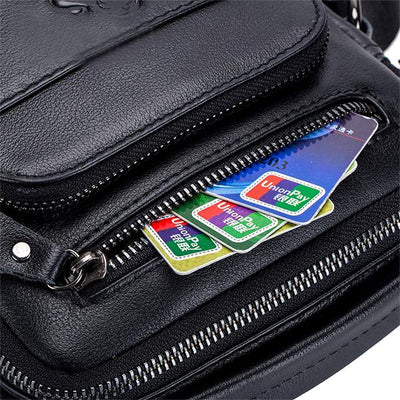 Men's Solid Bag Genuine Leather Crossbody Bag