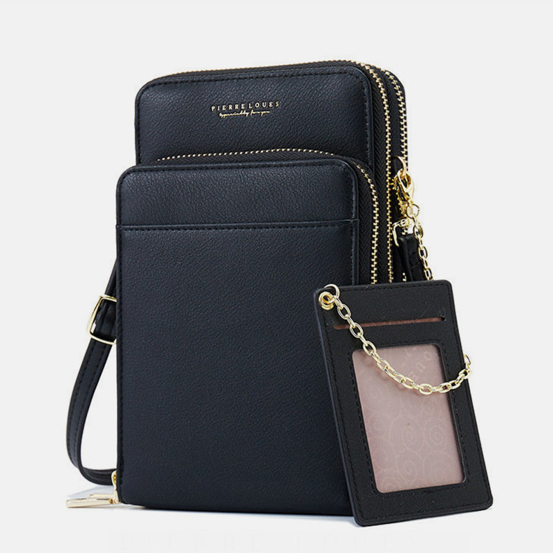 Multi-Layer Solid Casual Mini Crossbody Bag Phone Bag