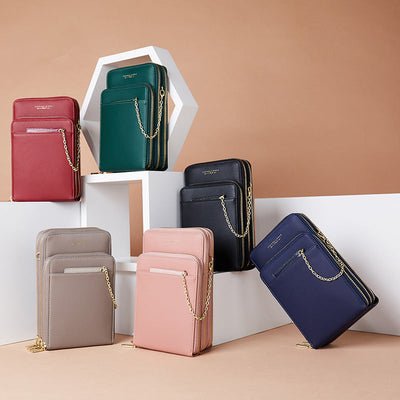 Multi-Layer Solid Casual Mini Crossbody Bag Phone Bag