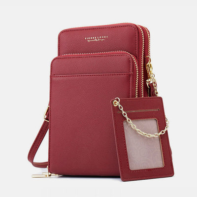 Multi-Layer Solid Casual Mini Crossbody Bag Phone Bag