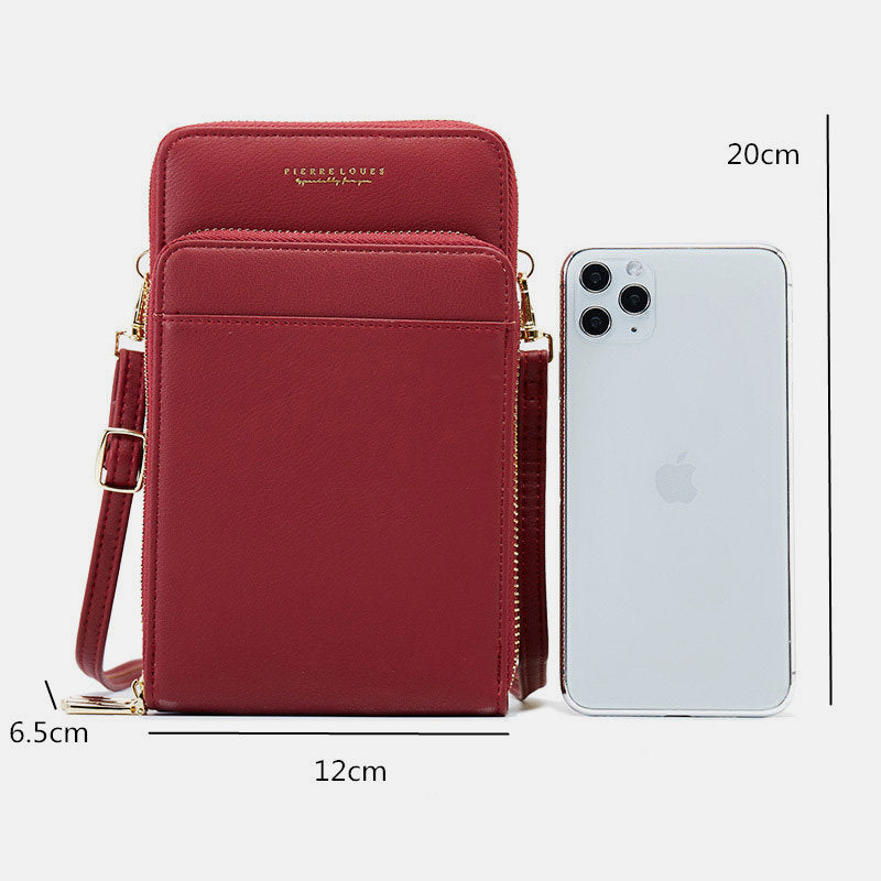 Multi-Layer Solid Casual Mini Crossbody Bag Phone Bag