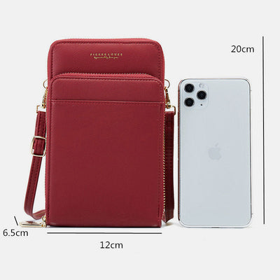 Multi-Layer Solid Casual Mini Crossbody Bag Phone Bag