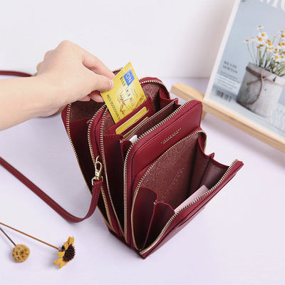 Multi-Layer Solid Casual Mini Crossbody Bag Phone Bag