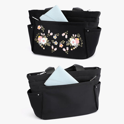 Multi-Pocket Flower Embroideried Handbag Crossbody Bag