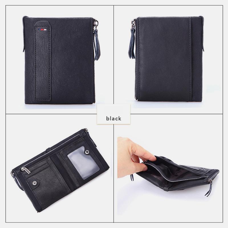 RFID Blocking Wallet Small Vintage Crazy Short Purse Bifold