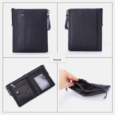 RFID Blocking Wallet Small Vintage Crazy Short Purse Bifold