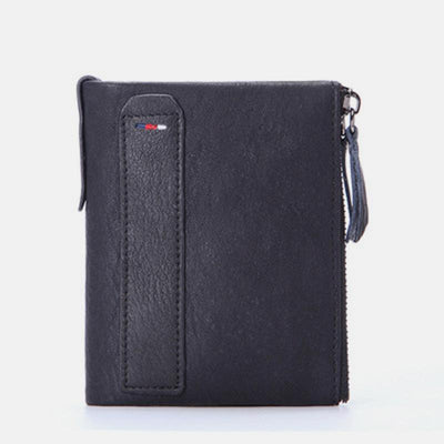RFID Blocking Wallet Small Vintage Crazy Short Purse Bifold