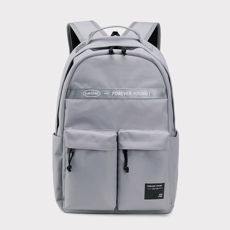 Solid Large Capacity Waterproof School Backpack